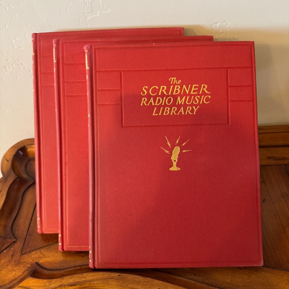 Vintage 1946 Scribner Radio Music Library Sheet Music Book Set Decorative Stack